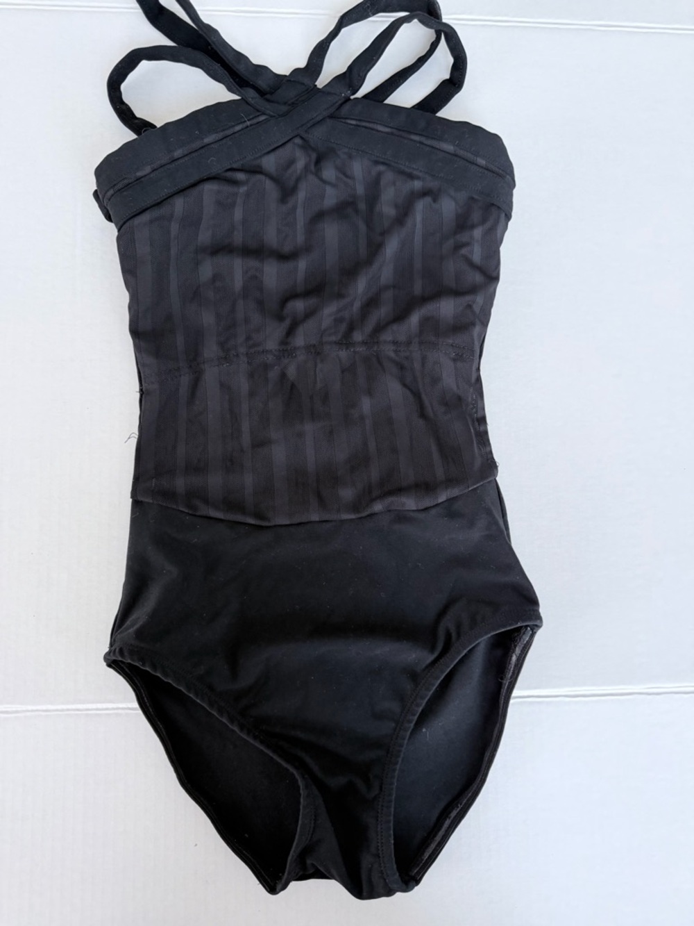 Honeycut Black Leotard Crisscross Straps
